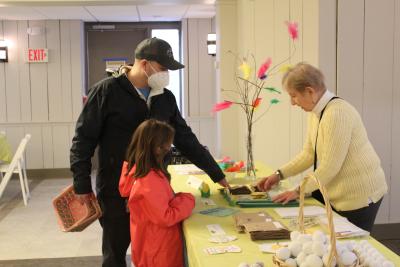 family doing crafts