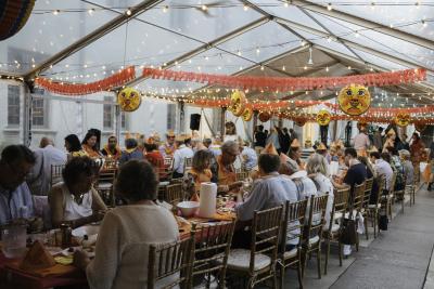 decorated tent