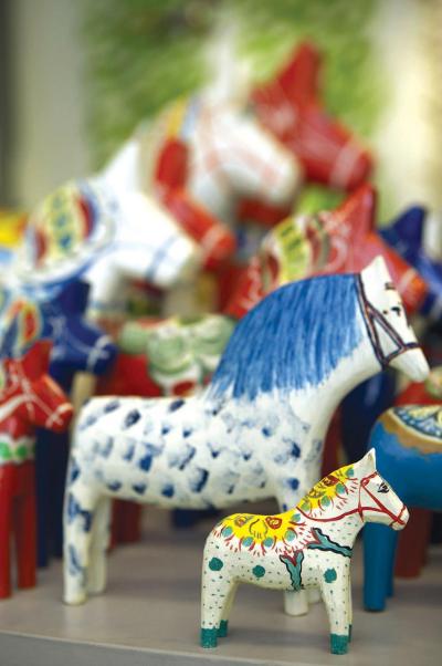 American Swedish Historical Museum - dala horses in shop