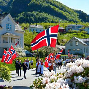 Norway flag parade norway parade