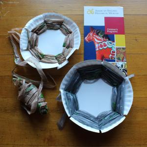 Plarn woven bowl craft
