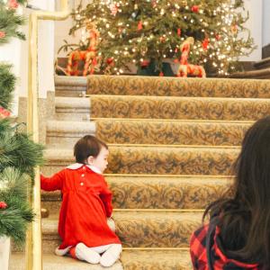 child on stairs