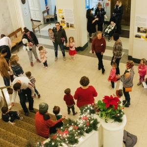 families dancing in grand hall