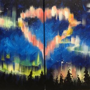 Northern Lights Painting American Swedish Northern Lights Painting American Swedish