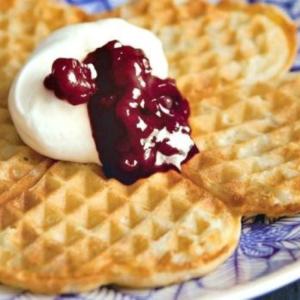 Swedish Waffles with Lingonberry Jam