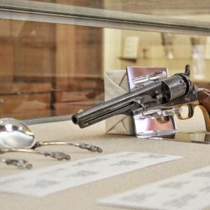 Colt model 1861 single-action Navy percussion revolver in Chicago Room